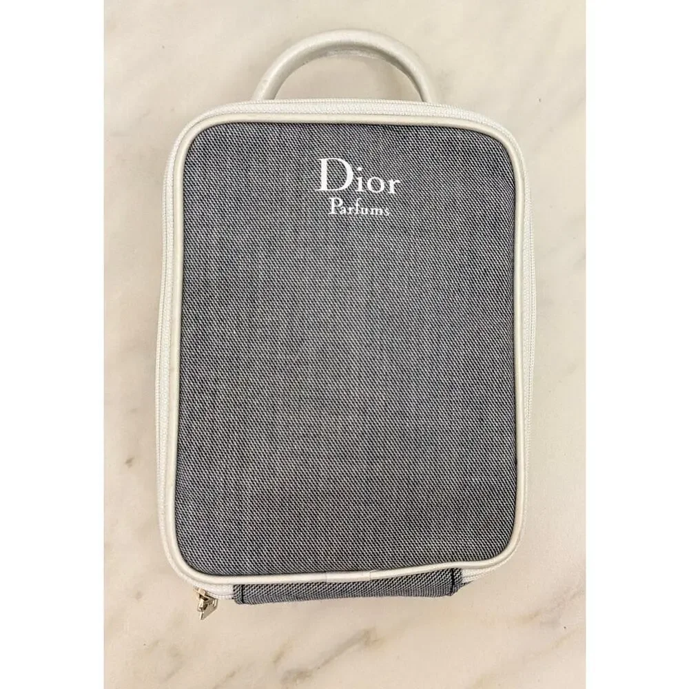Dior Parfums Denim Vanity Toiletry Pouch Denim Style Cosmetic Case